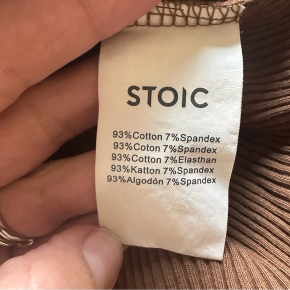 STOIC Long Sleeve Base Layer Shirt cropped medium ribbed cotton - Picture 5 of 7